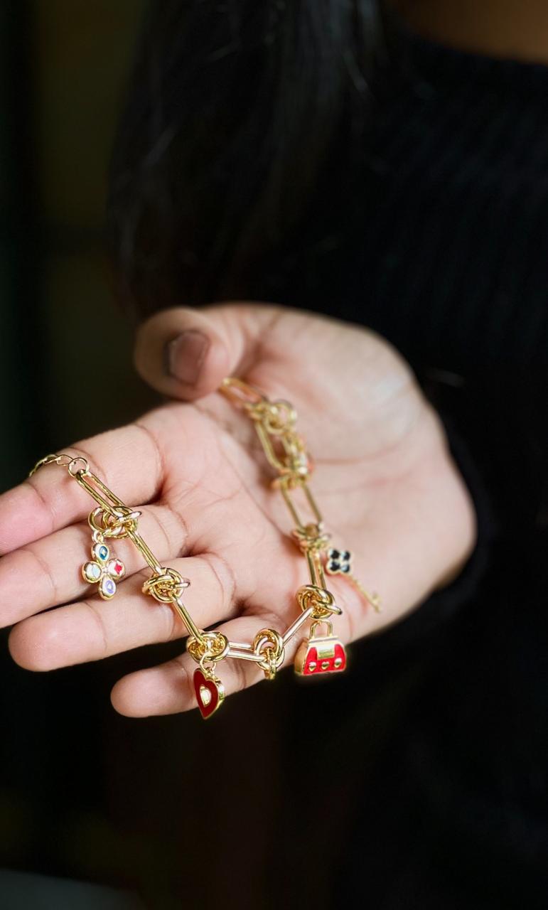 Golden Keepsake Charm Bracelet