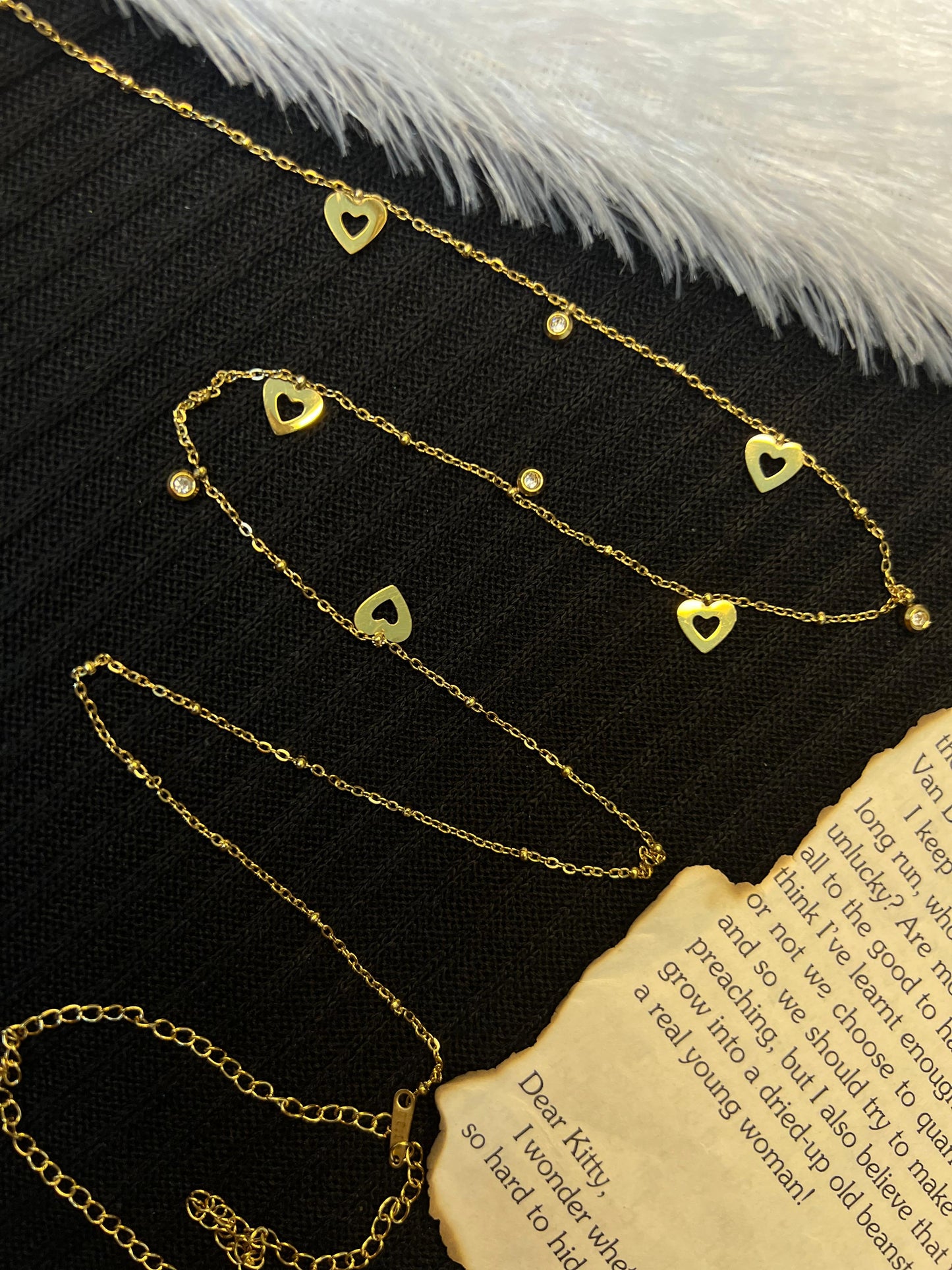 Crystal Heart Charm Hip Chain