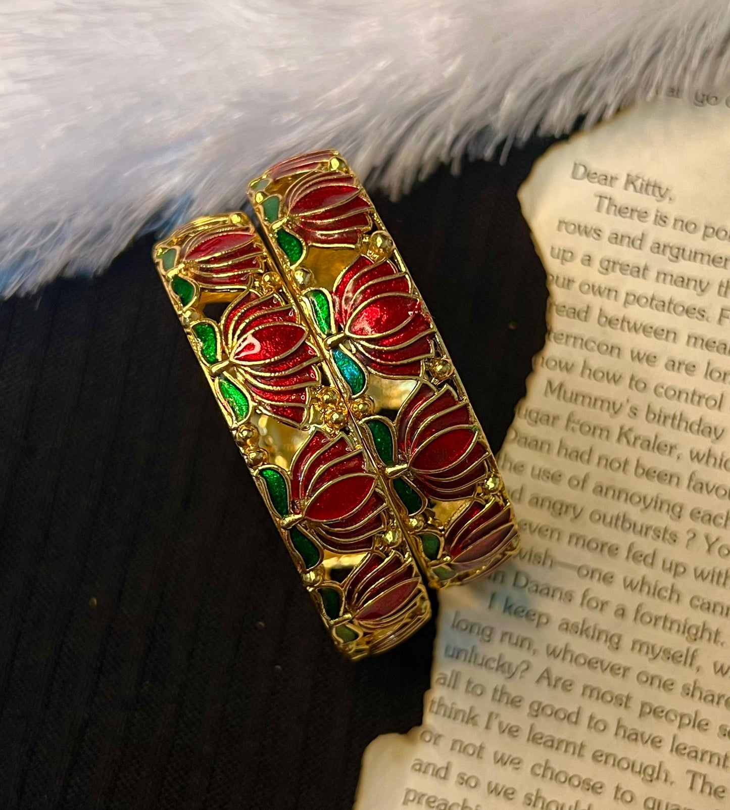 Multi Lotus Bangles - Size 6