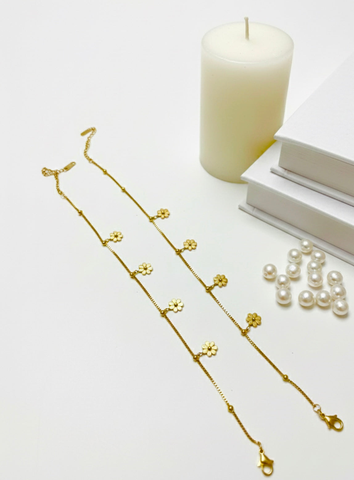 Golden Petal Anklets