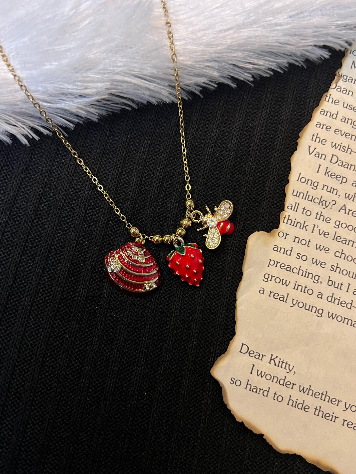 Honeybee Heart Charm Chain