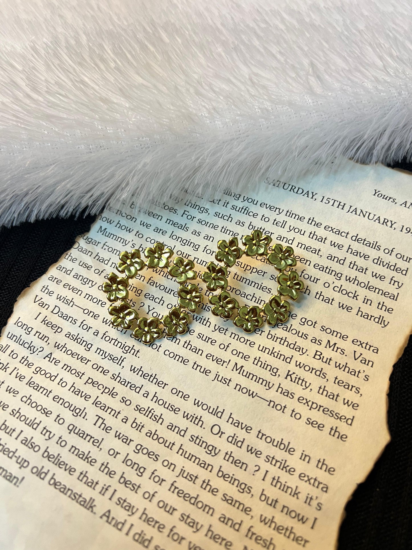 Floral Wreath Hoop Earrings