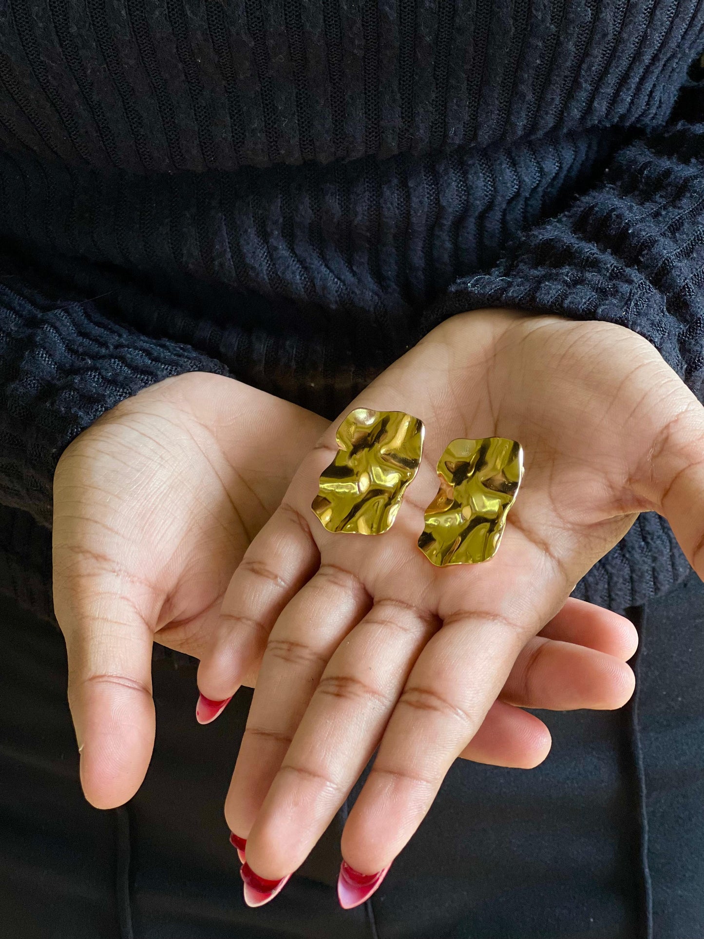 Crumpled Gold Earrings