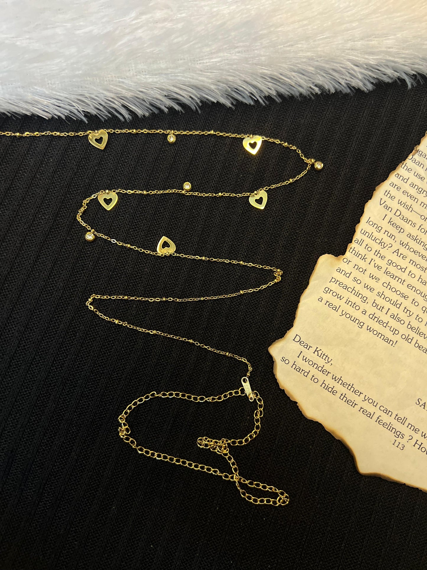 Crystal Heart Charm Hip Chain