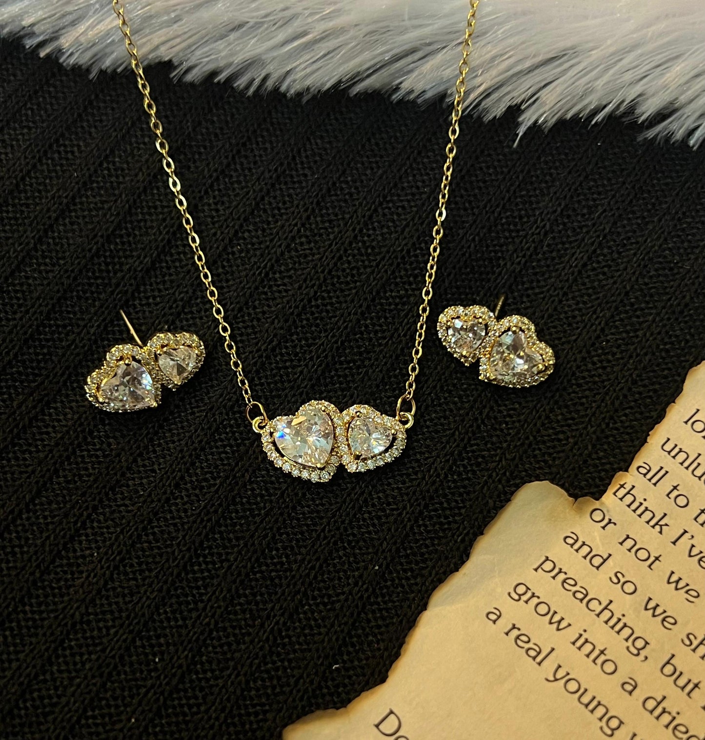 Twin Hearts Pendant Set