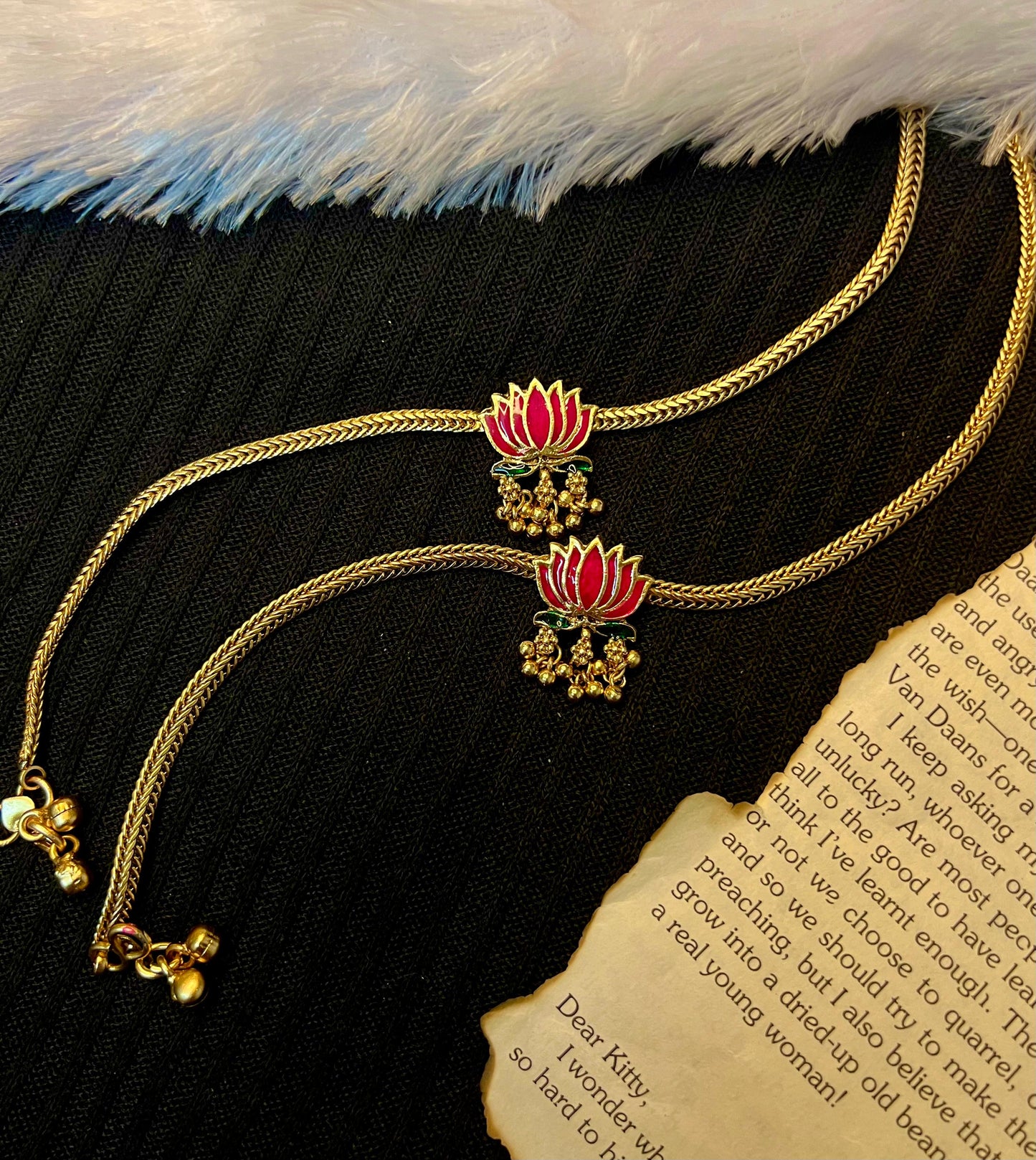 Multi Lotus Anklets
