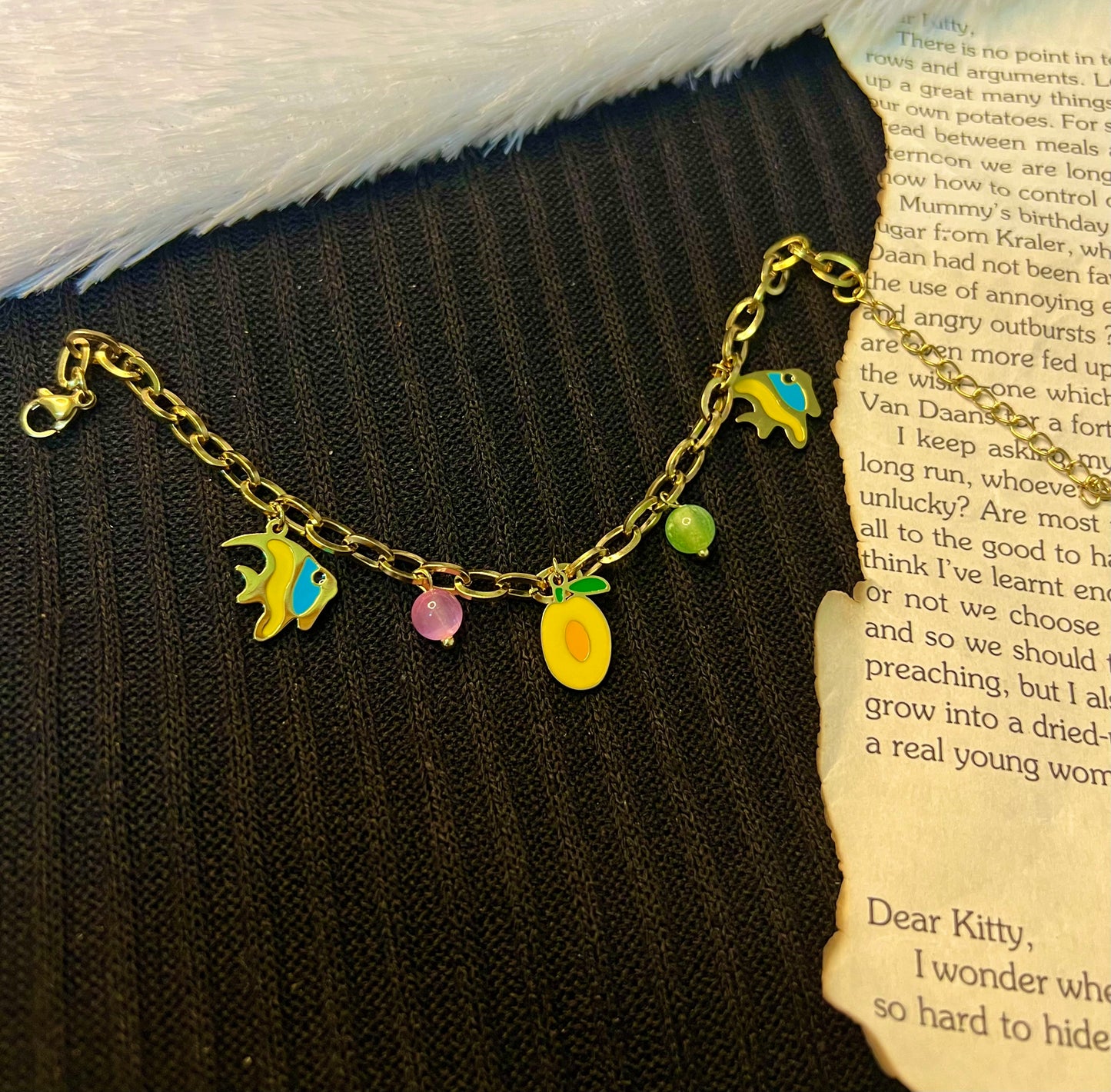 Fish & Pineapple Charm Bracelet