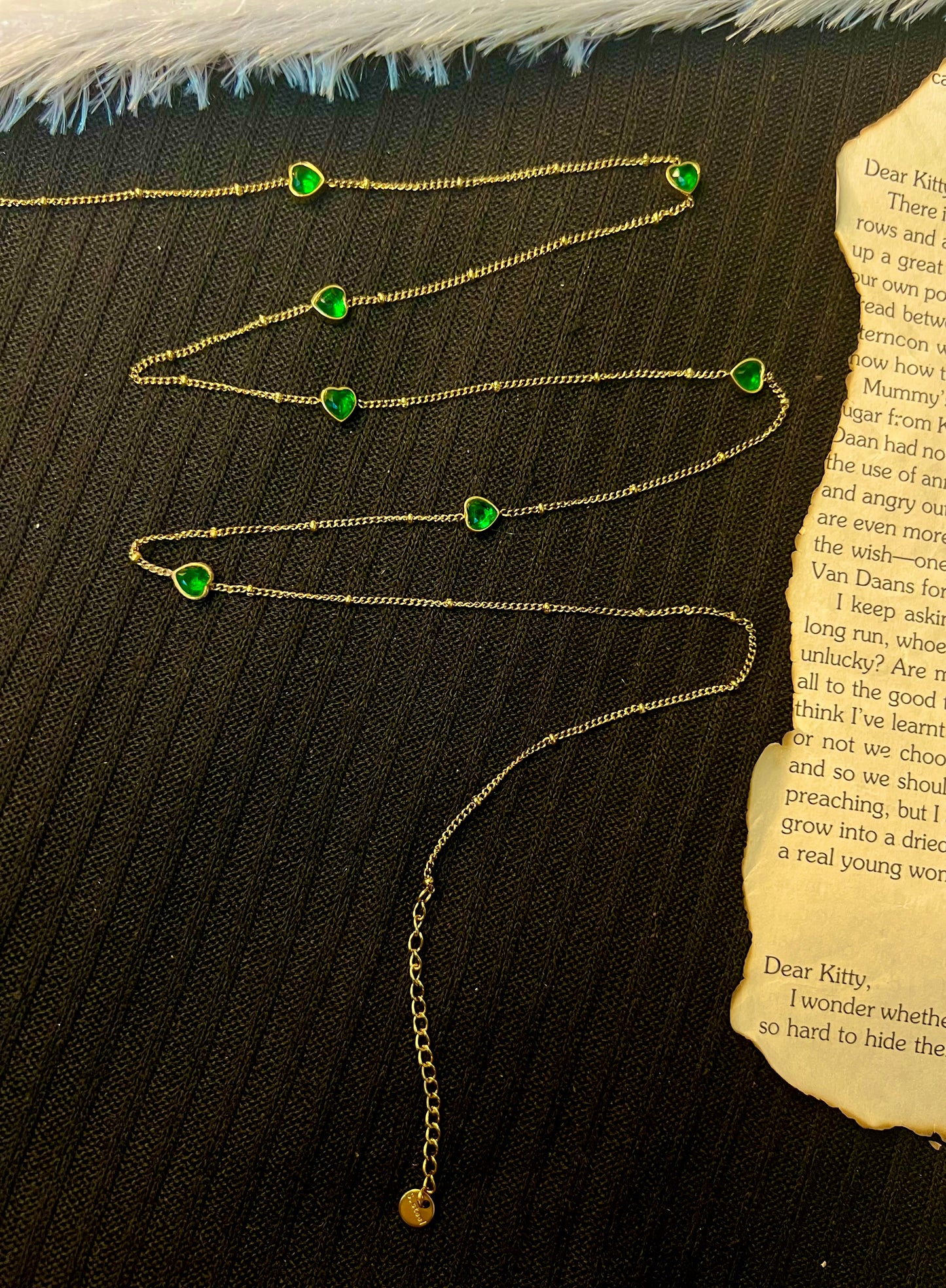 Emerald Heart Hip Chain