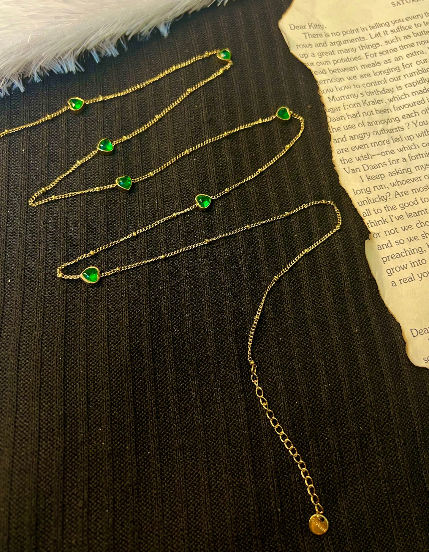 Emerald Heart Hip Chain