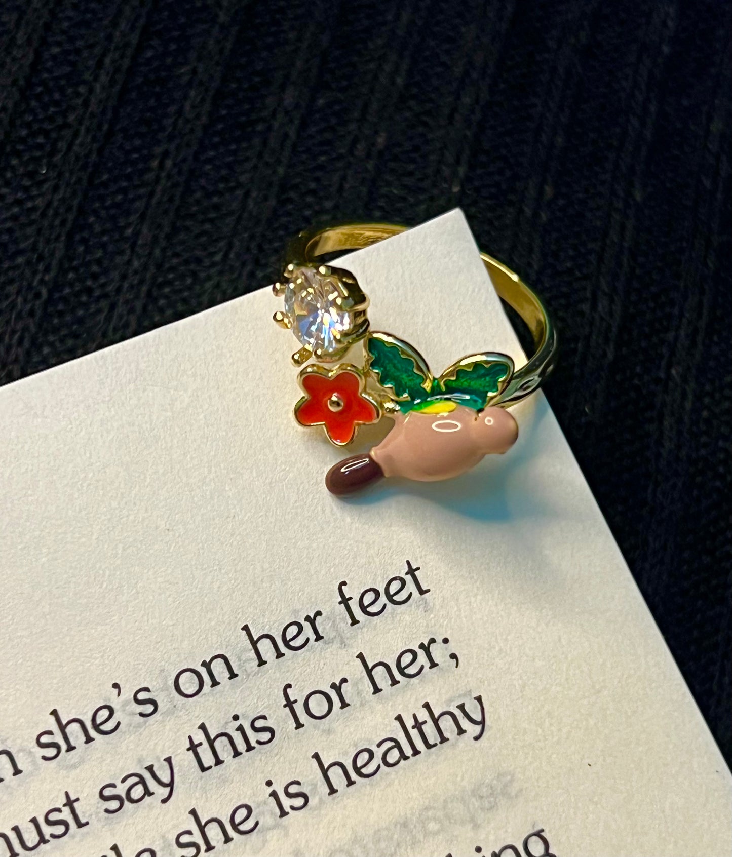 Hummingbird & Bloom Ring