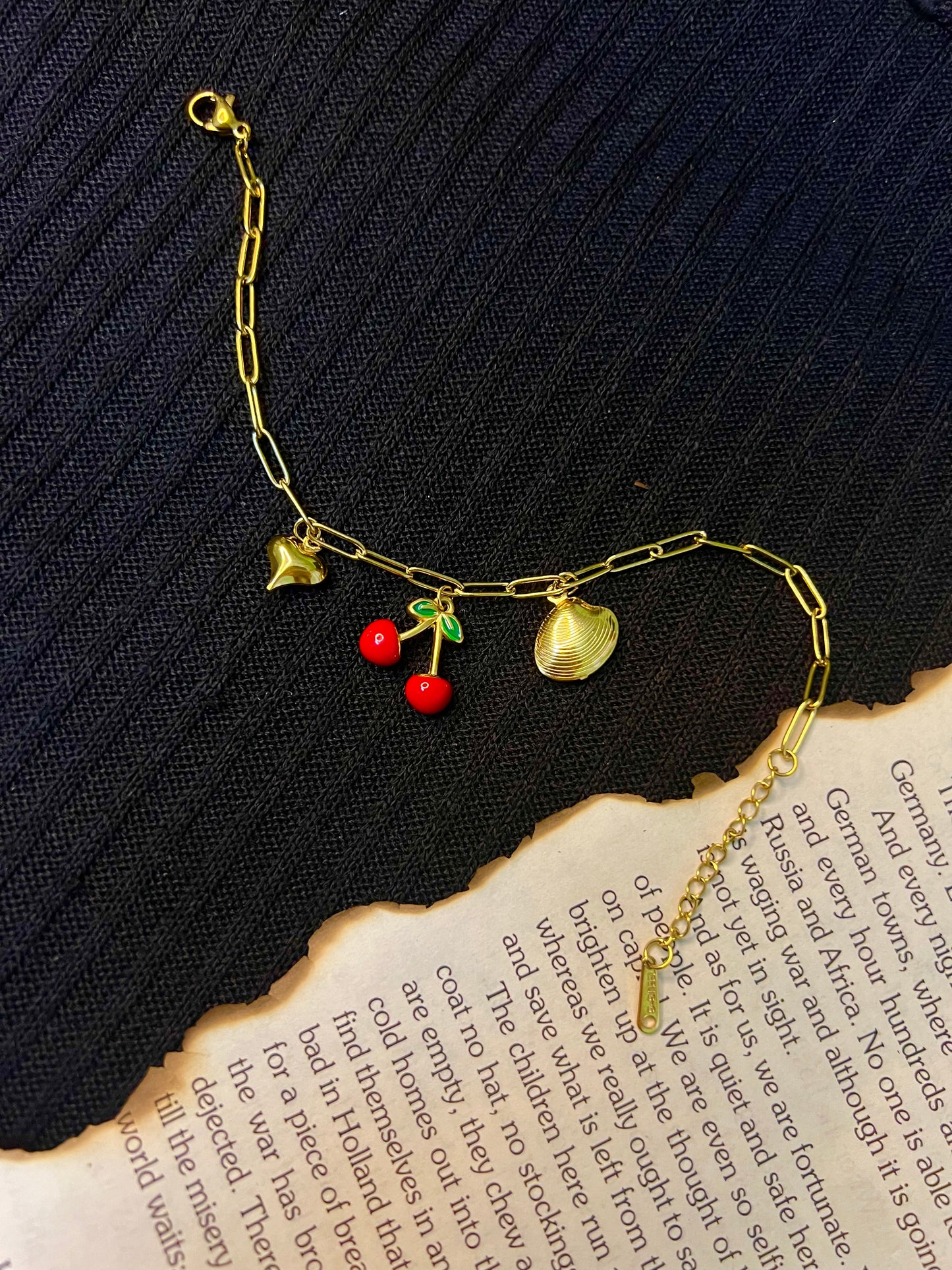 Cherry Golden Link Bracelet