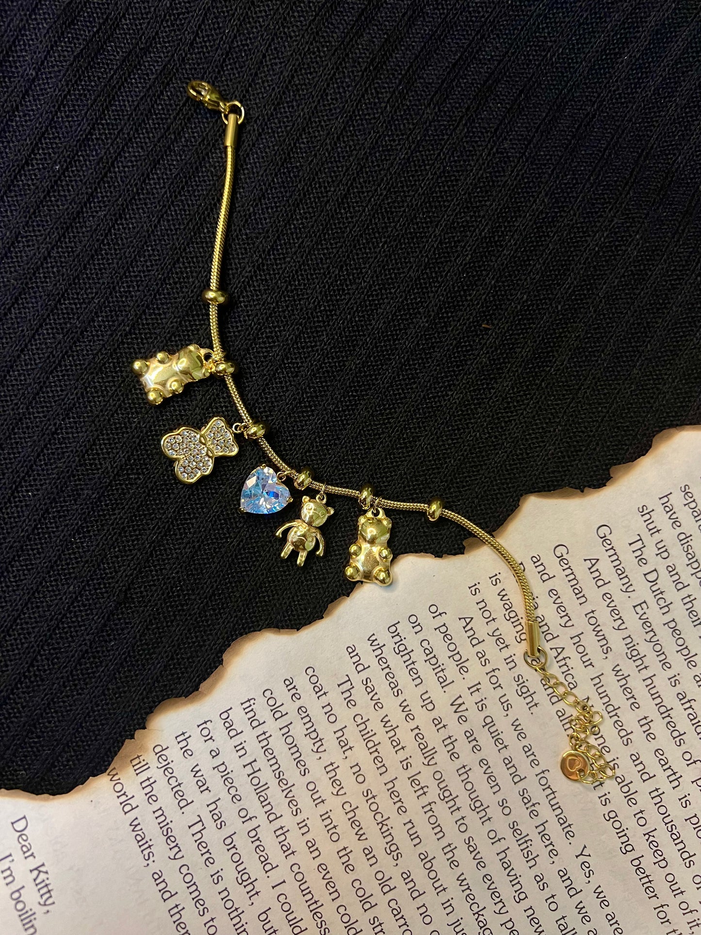 Sparkling Teddy Charm Bracelet