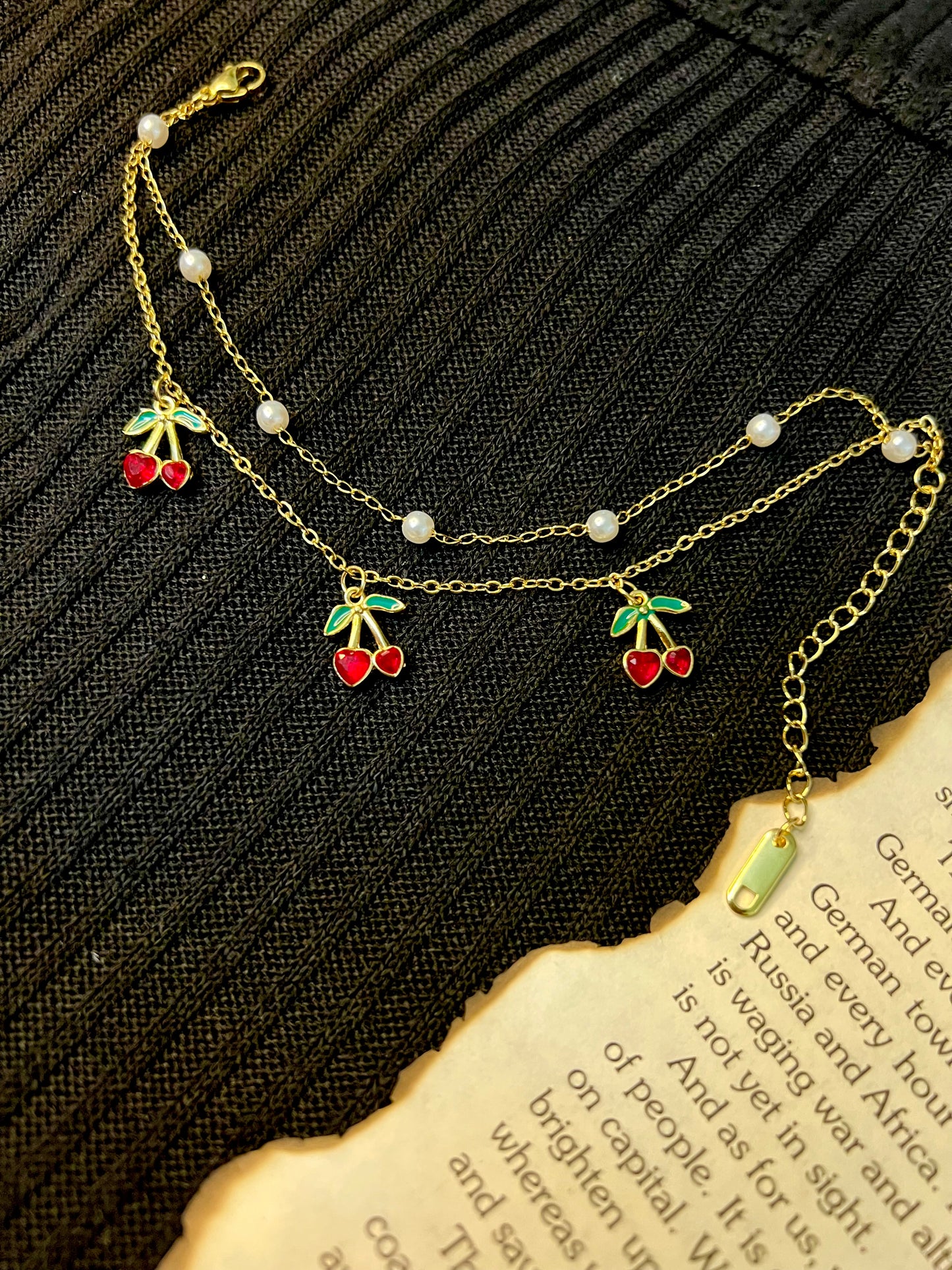 Two Layer Cherry Bracelet