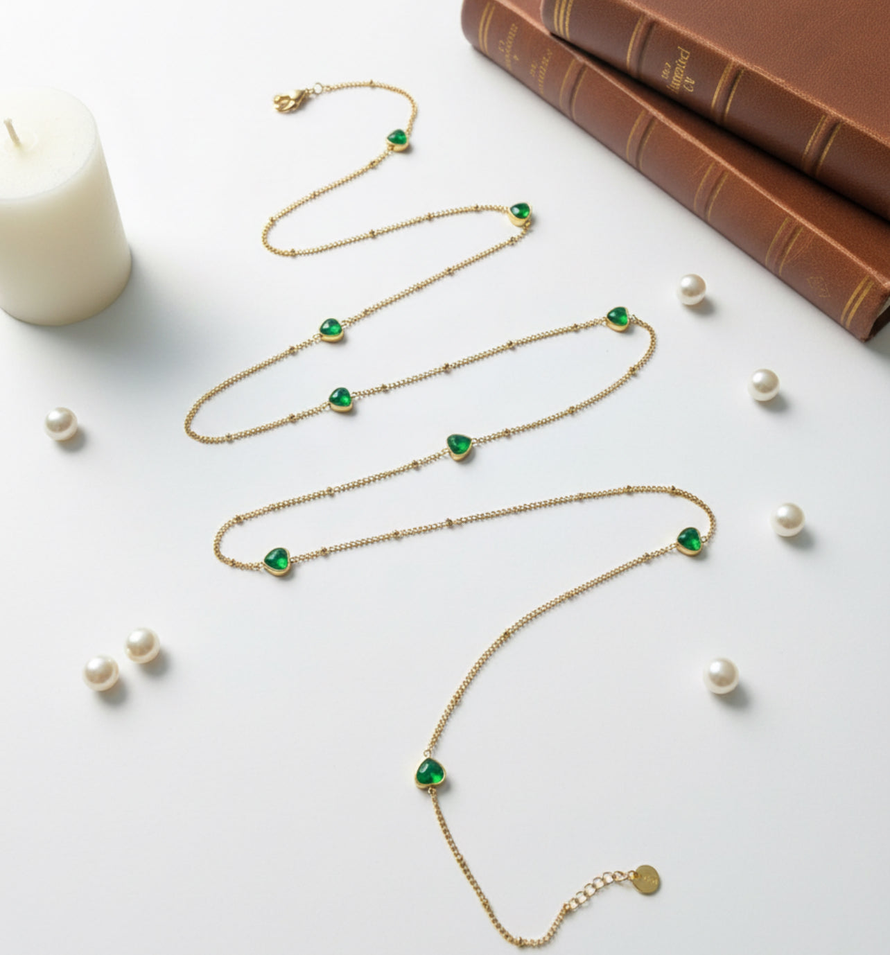 Emerald Heart Hip Chain