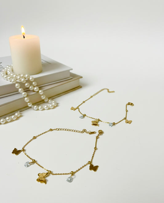 Crystal Butterfly Anklets