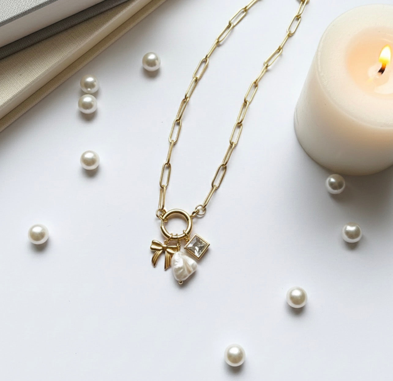 Paper clip Link Charm Chain