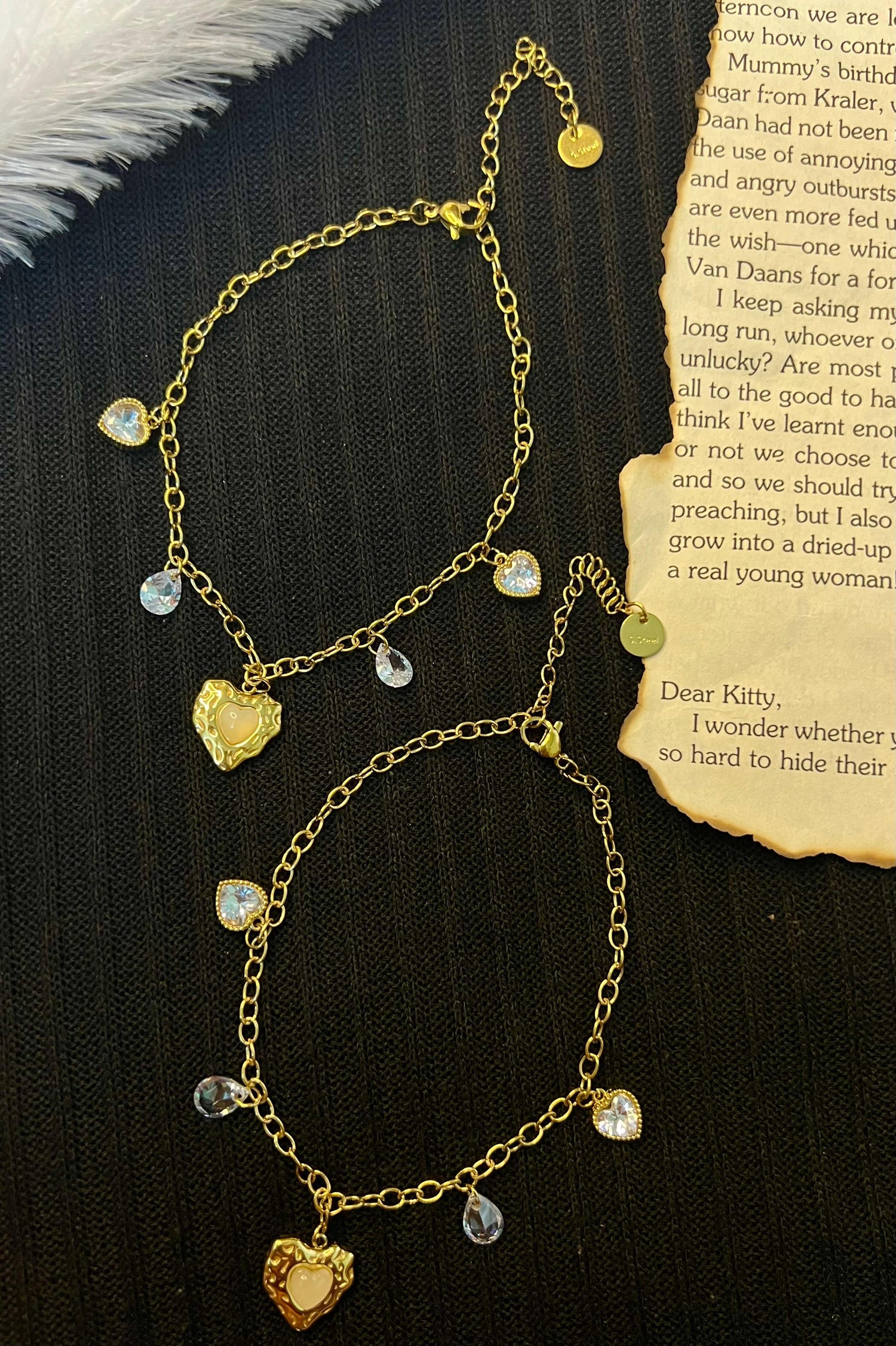 Crystal Heart Anklets